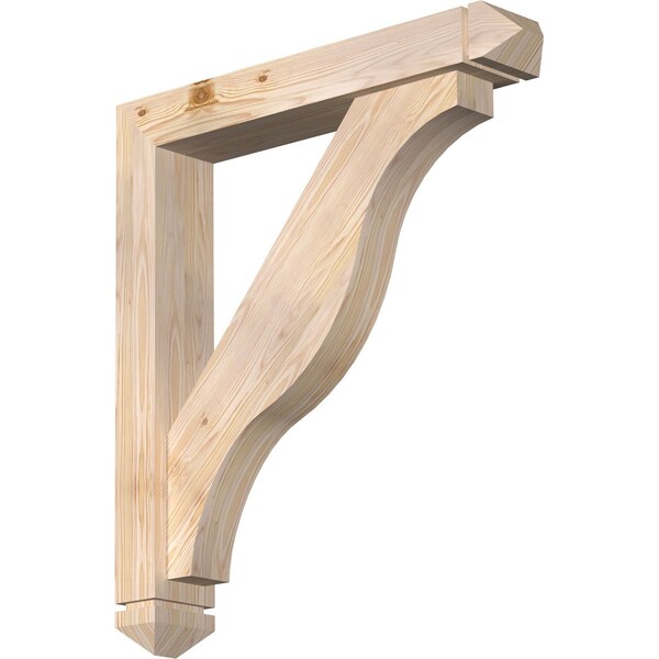 Ekena Millwork Funston Arts and Crafts Smooth Bracket w/ Offset Brace, Douglas Fir, 5 1/2"W x 32"D x 36"H BKT0604X32X36FST03SDF - main
